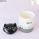GobekUsa Black Cat Ceramic Jewelry Box Cosmetic Jar Aroma Can Candy Pots