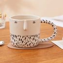 GobekUsa 340ML Ceramic Coffee Milk Mug with Unique Three-Dimensional Illustration
