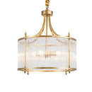 GobekUsa Golden Copper Glass Chandelier LED Ceiling Pendant Light