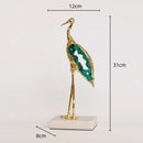 GobekUsa Crystal Crane Sculpture: Green Gem Bird Figurine for Home Decor