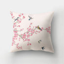 GobekUsa Deer Animal Short Plush Pillowcase with Natural Leaves and Flowers