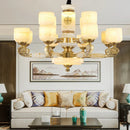GobekUsa Jade Copper Chandelier: Luxury European Style for Living Room, Bedroom, Dining Room Lighting