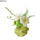 GobekUsa Green Ceramic Vase: Unique Plant Pot for Stylish Room Decor