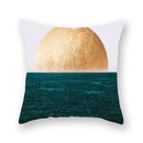 GobekUsa Geometric Leaf Flower Pillowcase Teal Blue Sofa Car Home Decor Throw Cover