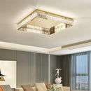 GobekUsa Crystal LED Dimmable Ceiling Lights: Modern Square Steel Fixture for Living Room