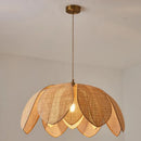 GobekUsa Handmade Rattan Petal Pendant Light with Chinese Style Design for Living & Dining Rooms