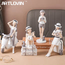 GobekUsa Kawaii Girl Figurine Sculpture for Room Decor and Desk Accessories