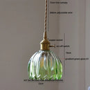 GobekUsa Green LED Pendant Light Fixture Glass Japan Style Hang Lamp