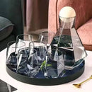 GobekUsa Diamond Crystal Glass Water Kettle Cup Set - Clear Luxury Juice Pitcher