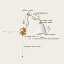 GobekUsa Ceramic LED Wall Lamp, Pull Chain Switch, Nordic Copper, Small Size