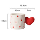 GobekUsa Heart Design Ceramic Coffee Tea Cup Set
