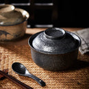 GobekUsa 6.5inch Retro Ceramic Ramen Bowl Set with Lid, Chopsticks, and Spoons