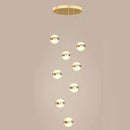 GobekUsa Gold Acrylic Chandelier - Modern Staircase LED Lighting