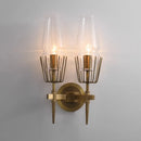 GobekUsa Dimmable Crystal Glass Brass Wall Light for Bedroom and Bath