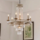 GobekUsa American Country Chandelier French Luxury Iron Crystal Lamp