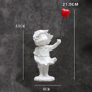 GobekUsa Balloon Girl Tank Art Figure Resin Statues Collection for Interior Decor