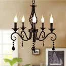 GobekUsa Crystal Black Chandelier: Elegant Iron Ceiling Light for Bedroom, Dining Room, Study & Children's Room