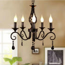GobekUsa Crystal Pendant Chandelier Light for Home and Bedroom - Black Iron Ceiling Lamp