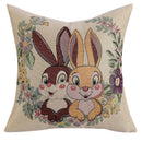GobekUsa Bunny Cushion Cover Pink White Floral Embroidered Easter Home Sofa Decoration