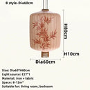 GobekUsa Handmade Japanese Lantern Painting Pendant Lamp Fabric Chandelier