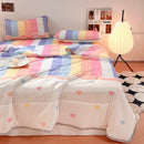 GobekUsa Double-Sided Cool Comforter Set: Ice Silk Duvet, Fitted Sheet, Pillowcase