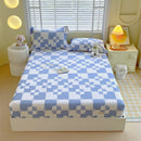 GobekUsa Cotton Striped Fitted Bed Sheet for Queen Double Mattress Cover