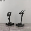 GobekUsa Gymnast Statue Desk Ornament Metal Sculpture Room Decor
