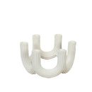 GobekUsa Elegant White Ceramic Candlestick Holder for Home Decor and Dining Table