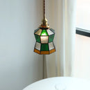 GobekUsa Colorful Glass Tiffany Style LED Pendant Lamp, Modern Hanging Light Fixture