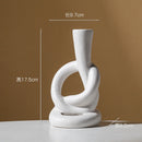 GobekUsa Ceramic Knot Candle Stand Geometric Home Decor Hollow Candlestick