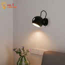 GobekUsa Cream Wind LED Wall Lamp, Rotatable Minimalist Iron Art Sconces for Bedroom & Living Room