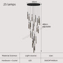 GobekUsa Gold Crystal Stairs Chandelier Luxe LED Pendant Light Luxury Indoor Lighting