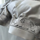 GobekUsa Luxe 1500TC Egyptian Cotton Lace Wide Edge Bedding Set: Duvet Cover, Sheet, Pillowcases