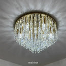 GobekUsa Crystal Steel LED Ceiling Chandelier, Modern Art Deco Lighting Fixture