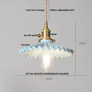 GobekUsa Ceramic LED Pendant Light Fixture with Adjustable Wire, Brass Knob Switch