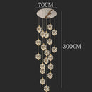 GobekUsa Crystal Chandelier Stair Pendant Lamp Living Room Interior Lighting