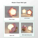 GobekUsa Kids Flower Resin Wall Lamp LED G9 Bulb White Pink Creative Bedroom Decor