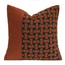 GobekUsa Caramel Color Velvet Sofa Pillowcase with Geometric Panelled Cushion Cover