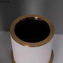 GobekUsa Gold Cylinder Vase Leather Desk Decor Artificial Flower Arrangement