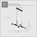 GobekUsa Black Gold Molecule Glass Ball Chandelier Modern Loft Lamp Living Room Kitchen Island Light