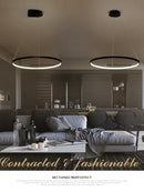 GobekUsa Circle Rings LED Pendant Lamp, Modern Fashion Light for Living Room & Dining Room