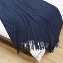 GobekUsa Cozy Knitted Sofa Blanket with Tassels - Versatile Home Decor and Wrap