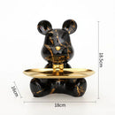 GobekUsa Graffiti Bear Figurine Statue Key Shelf Decor - Modern Table Sculpture