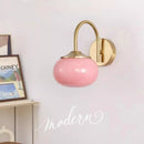 GobekUsa Glass Ball Wall Lamp: Modern Pink & White Stylish Lighting Fixture for Living Room