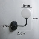 GobekUsa Glass Ball Metal Bend Wall Lamp for Living Room Bedroom, Nordic Retro Design