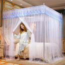 GobekUsa Lace Mosquito Tent with Stainless Steel Bracket for Queen King Canopy Bed