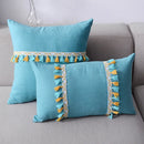 GobekUsa Houndstooth Cushion Cover 30x50cm Black and White Bow Waist Pillow Case