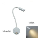 GobekUsa Dimmable LED Wall Sconce Lamp for Bedroom, Living Room, Kids Room - 3W Adjustable Gooseneck Reading Light