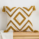 GobekUsa Geometric Embroidery Cushion Cover with Tassel, Home Decor Pillowcase, Various Sizes