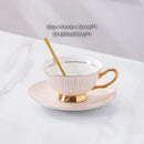 GobekUsa Gold Porcelain Tea Set 200ml Elegant Coffee Cup Saucer Spoon Set